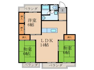 向山団地1000棟の物件間取画像